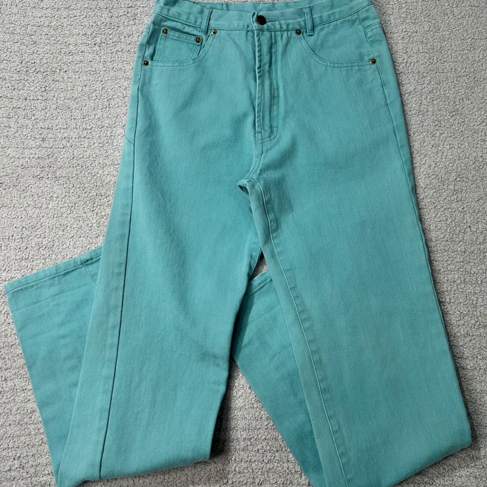 Bo Dean Jeans Vintage High Rise 28 Teal 90s Streetwear Retro Denim